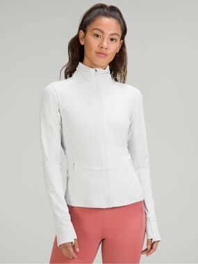 Lululemon Light Gray Athletic Jacket with hoodie Size 12